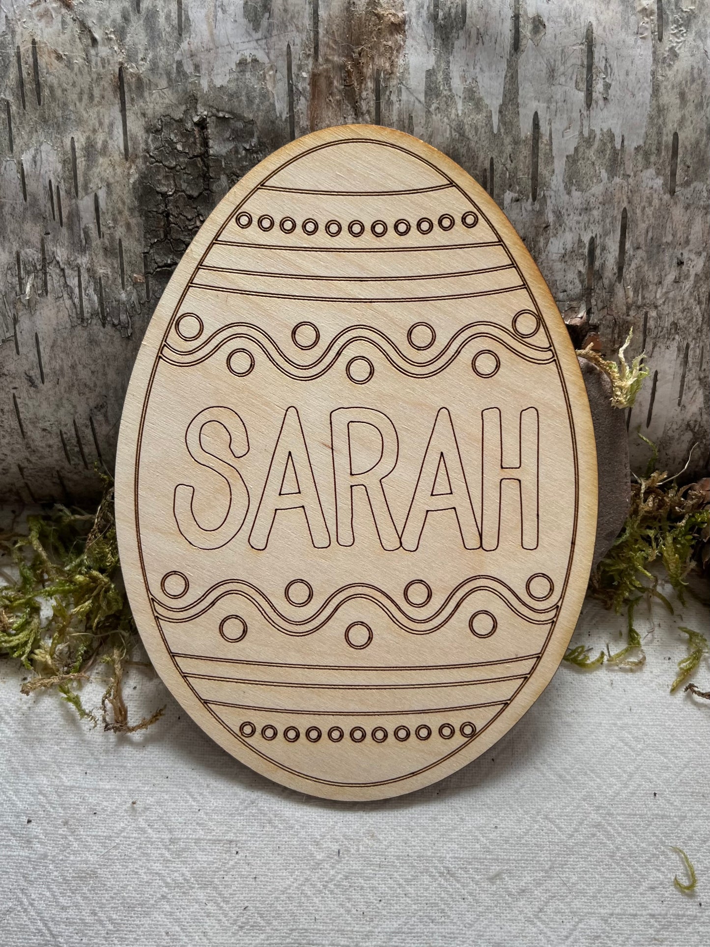 Personalized Wood Easter Egg