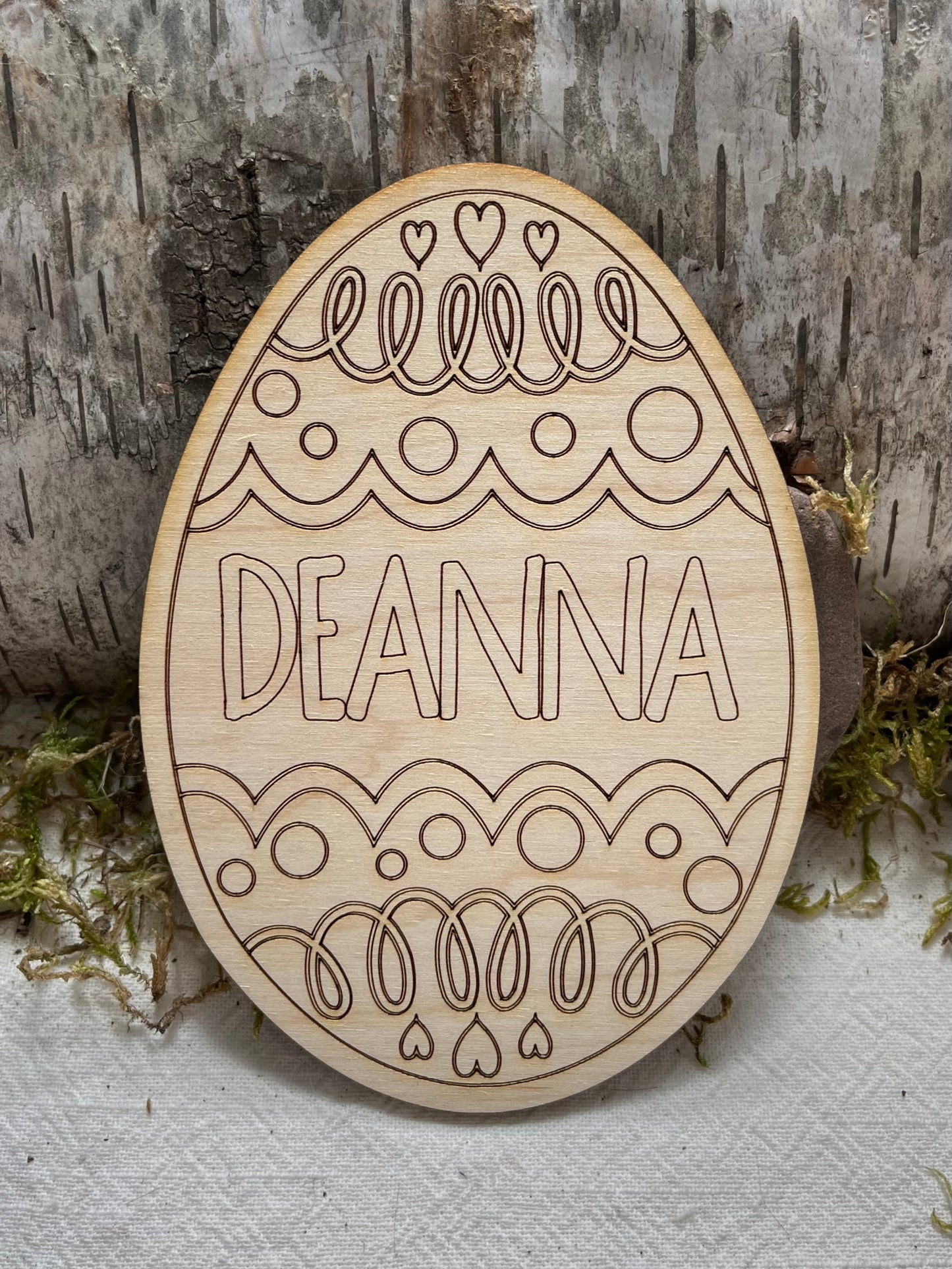 Personalized Wood Easter Egg