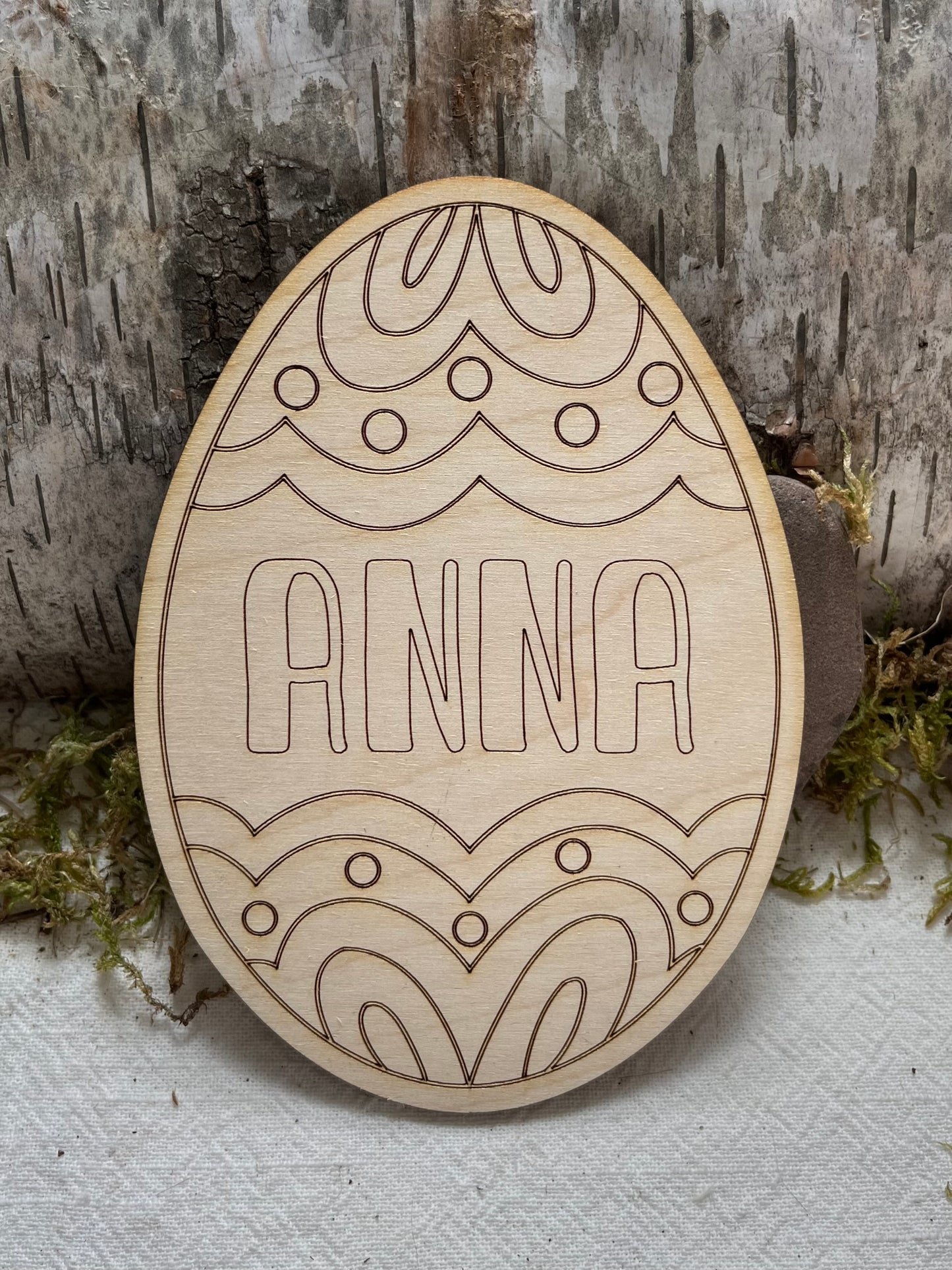 Personalized Wood Easter Egg