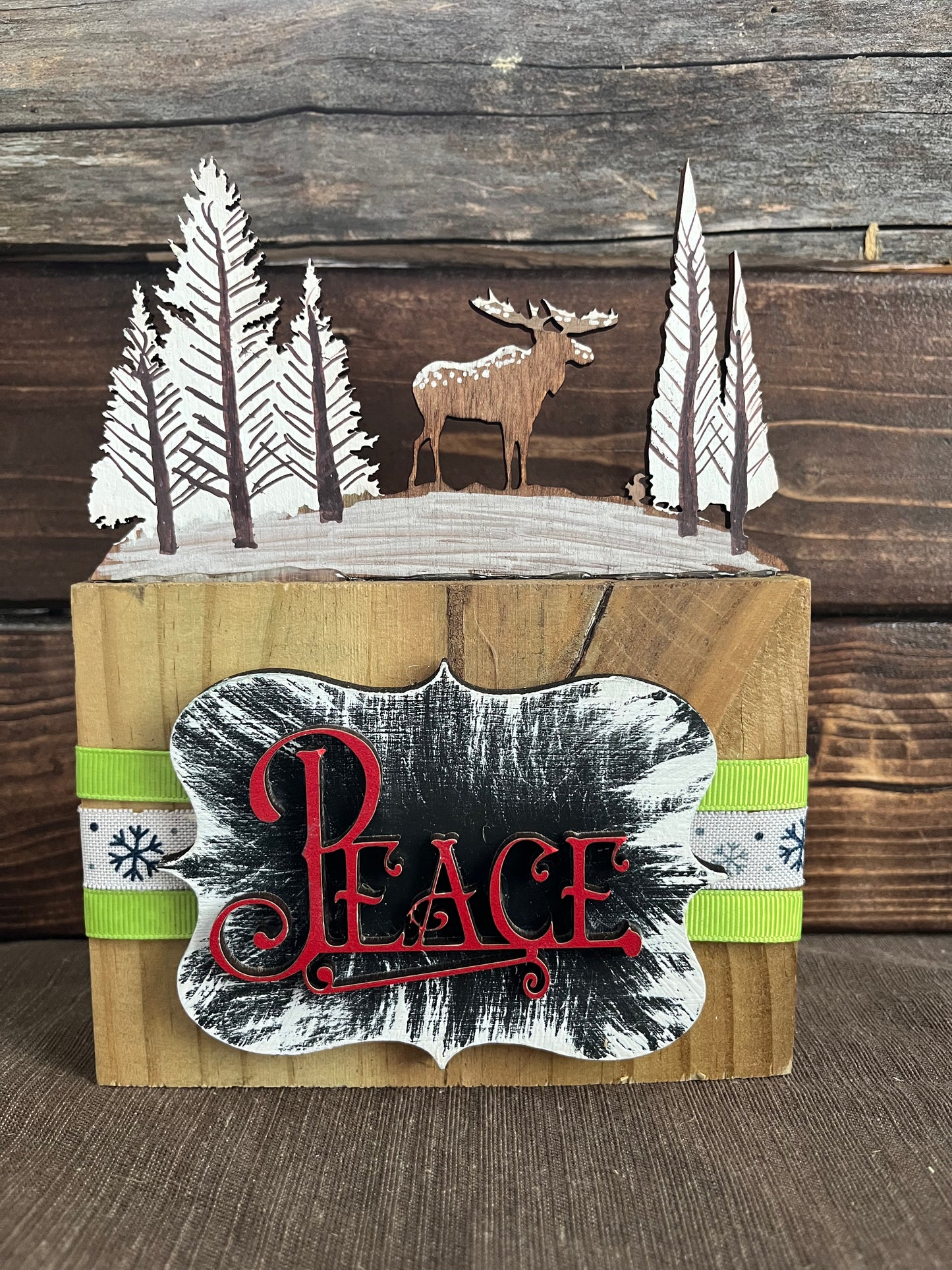 Holiday Shelf Sitter, Peace, Moose